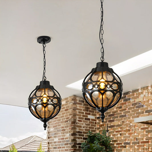Waterproof Aluminum Glass Ball Outdoor Chandelier Light Hanging Light