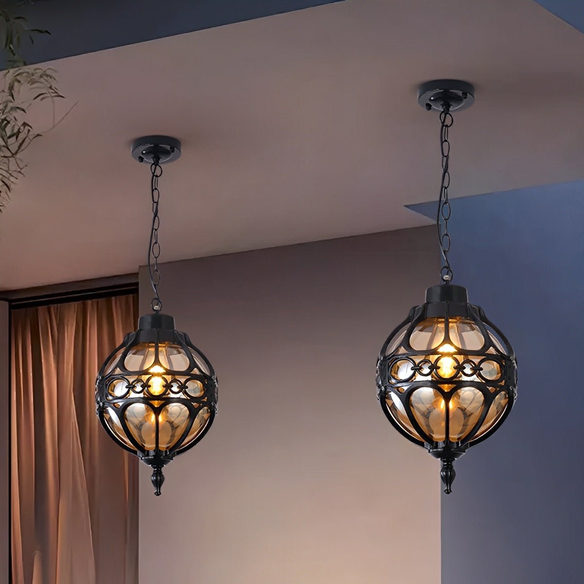 Waterproof Aluminum Glass Ball Outdoor Chandelier Light Hanging Light