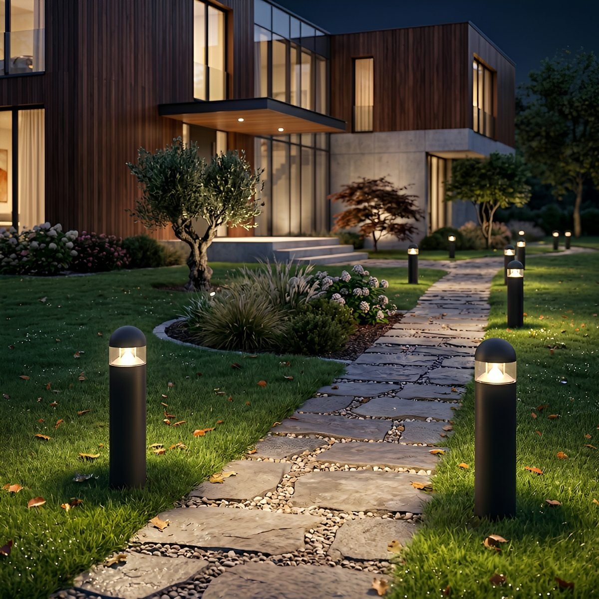 Waterproof Aluminum Metal Post Bollard Light Pillar Lantern Pathway