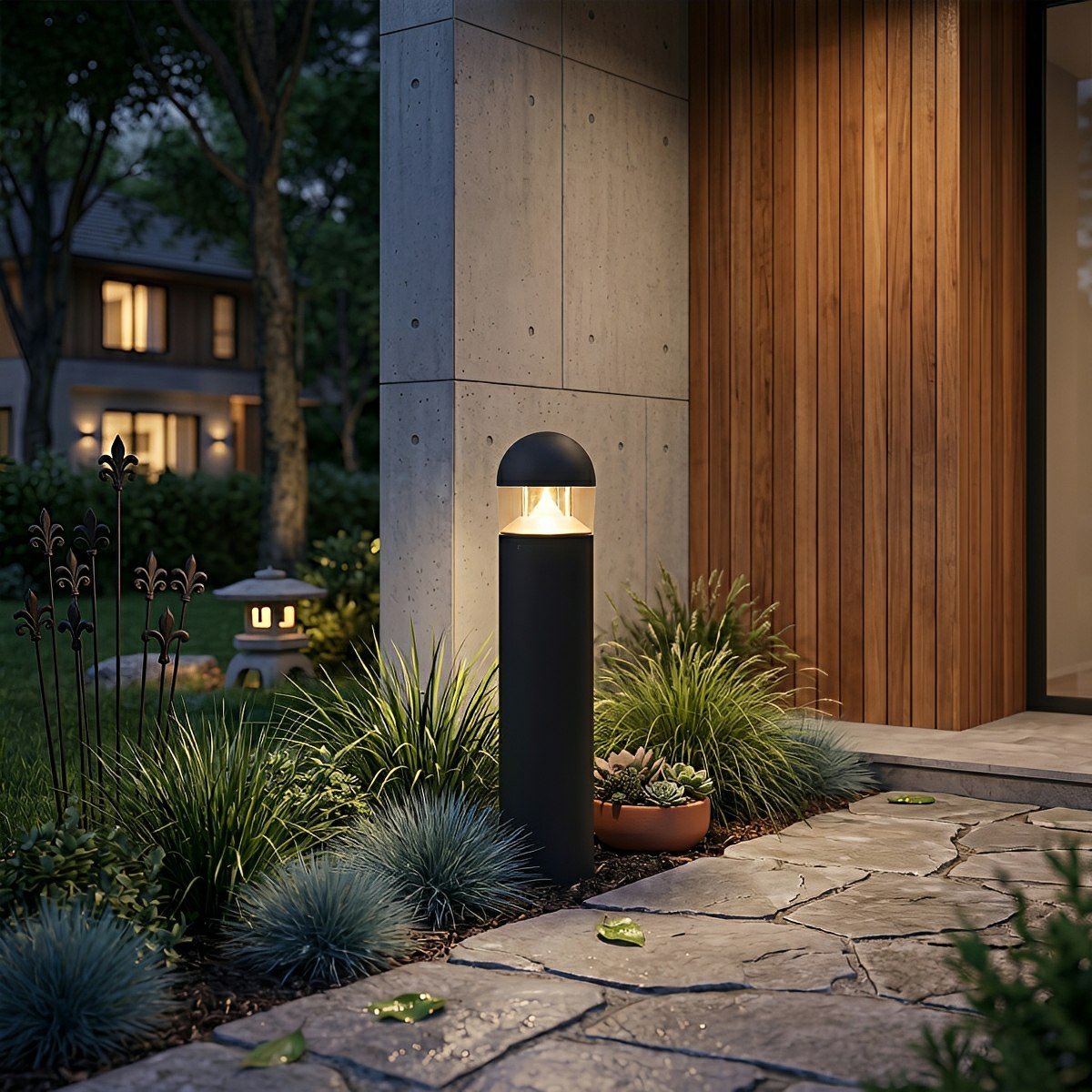 Waterproof Aluminum Metal Post Bollard Light Pillar Lantern Pathway