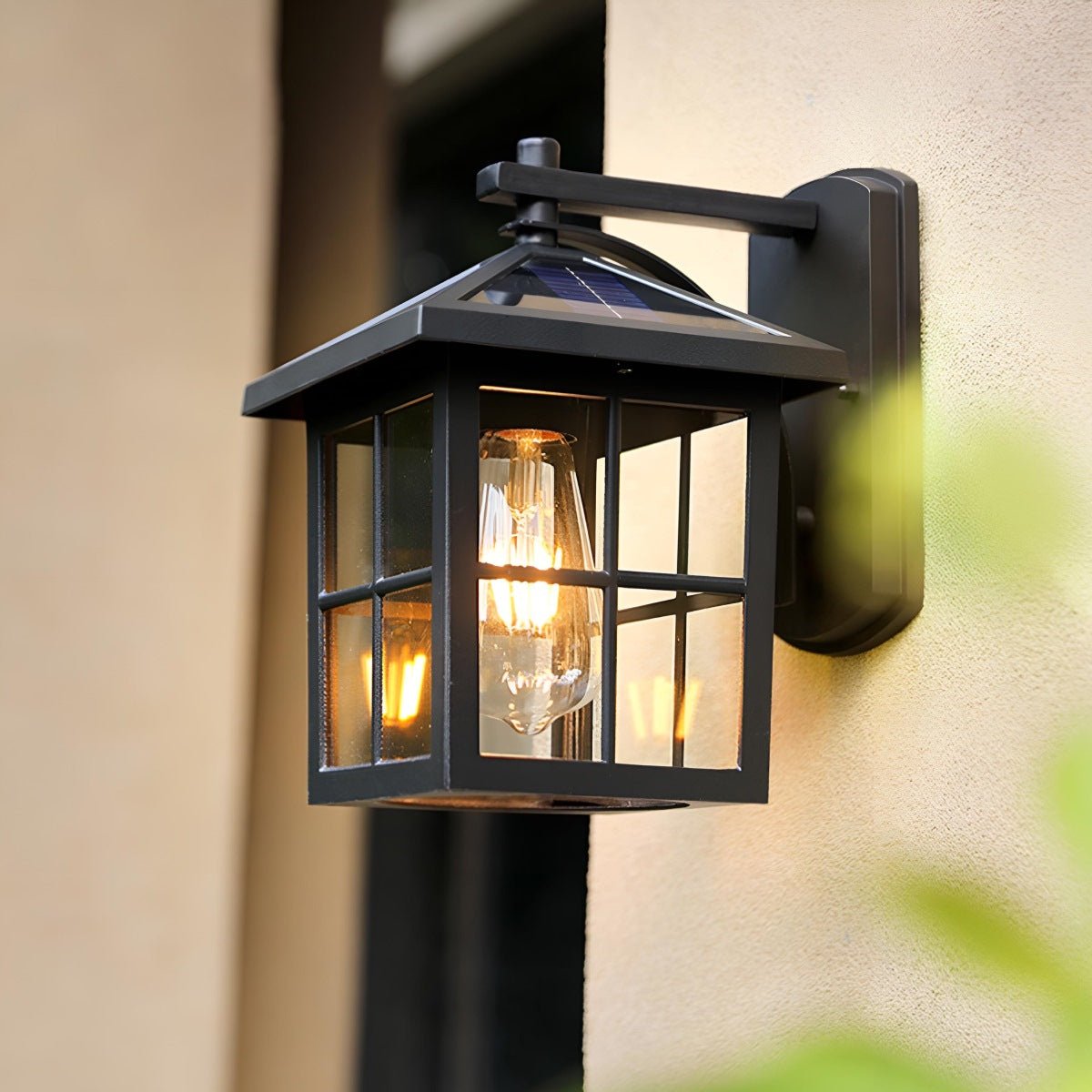Waterproof Black Farmhouse Cross Lantern Outdoor Porch LED Wall Lights