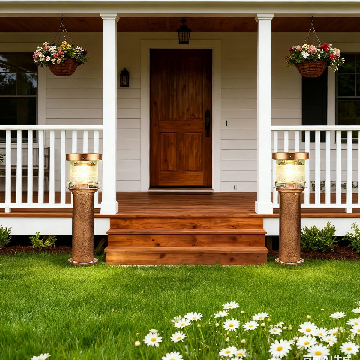 Waterproof Cylinder Tiered LED Outdoor Landscape Lighting