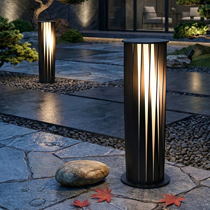 Waterproof Cylindrical Twisted Outdoor Post Light Pathway Lighting