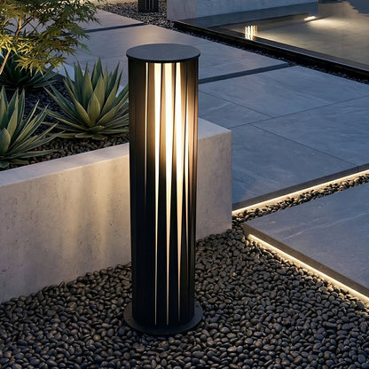 Waterproof Cylindrical Twisted Outdoor Post Light Pathway Lighting