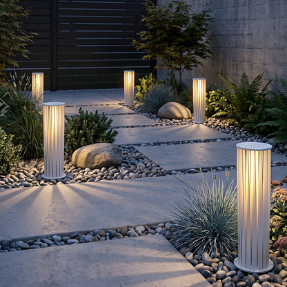 Waterproof Cylindrical Twisted Outdoor Post Light Pathway Lighting