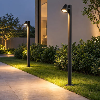 Waterproof Flash Black Modern Column Outdoor Street Pole Lights