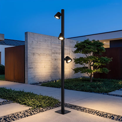 Waterproof Flash Black Modern Column Outdoor Street Pole Lights