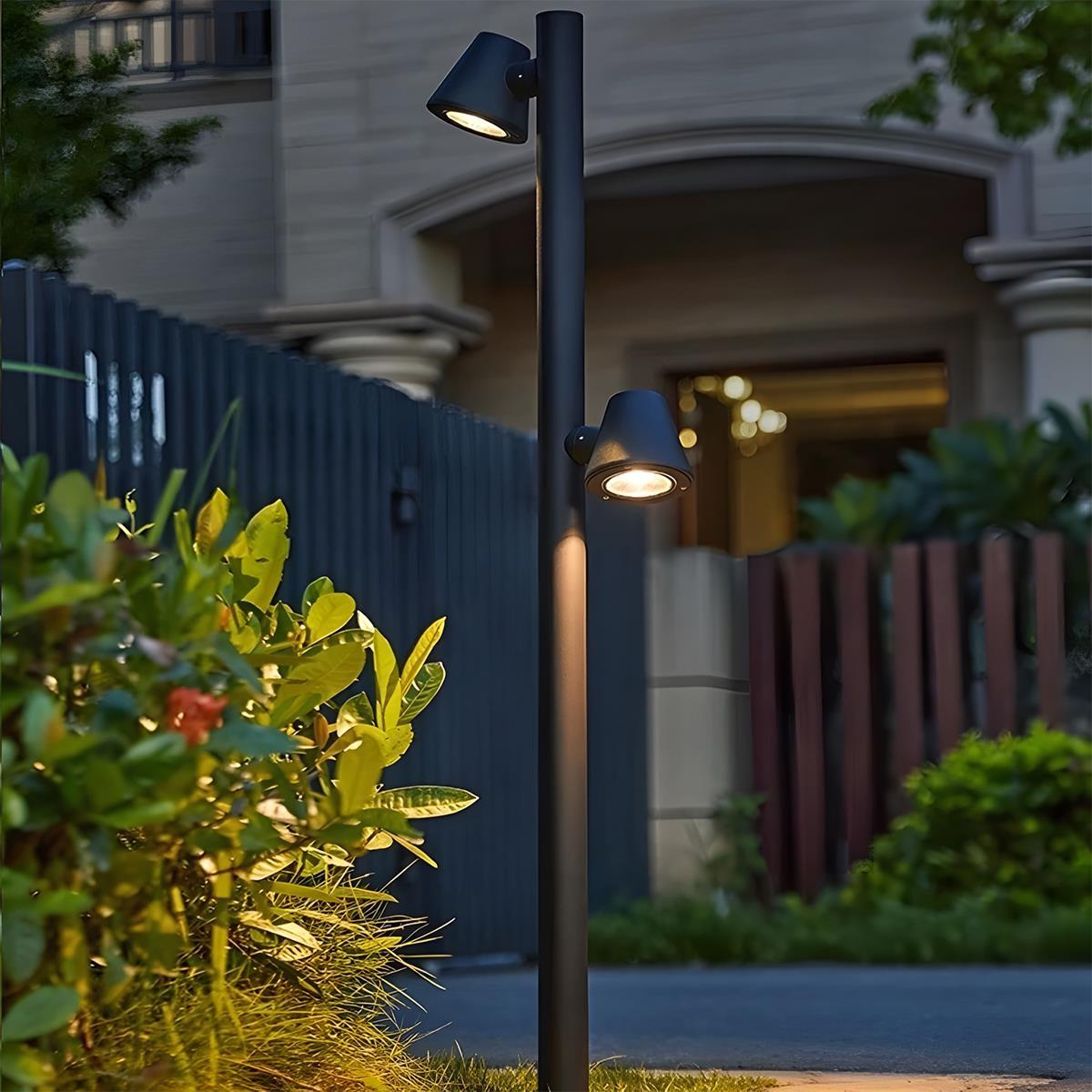 Waterproof Flash Black Modern Column Outdoor Street Pole Lights
