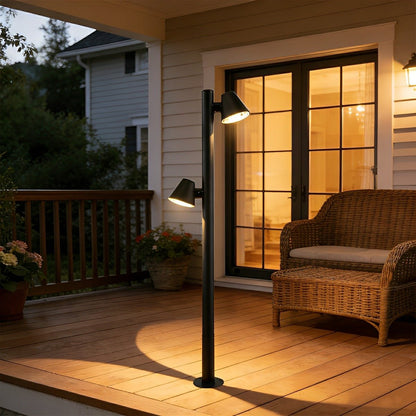 Waterproof Flash Black Modern Column Outdoor Street Pole Lights