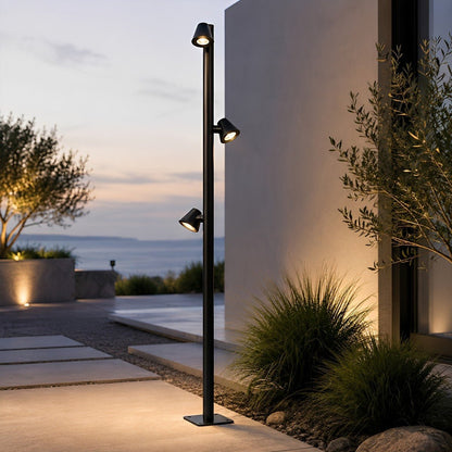 Waterproof Flash Black Modern Column Outdoor Street Pole Lights
