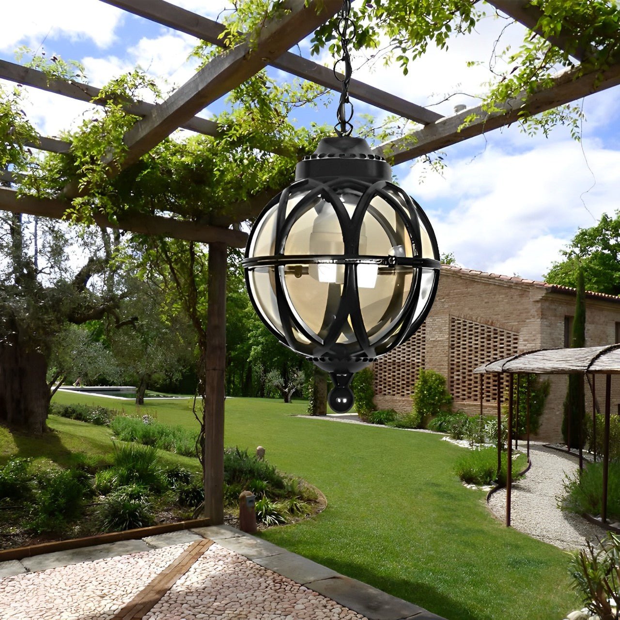 Waterproof Globe Outdoor Hanging Pendant Lights