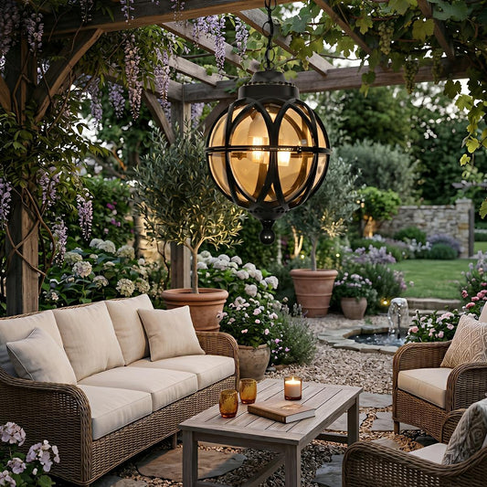 Waterproof Globe Outdoor Hanging Pendant Lights