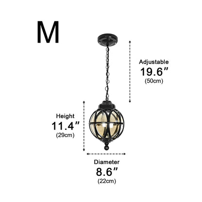 Waterproof Globe Outdoor Hanging Pendant Lights