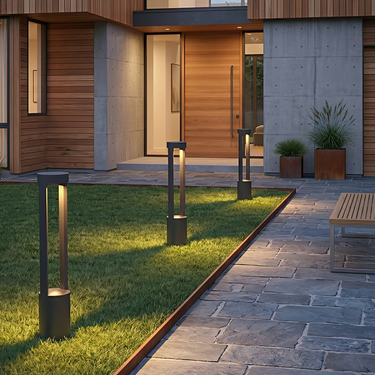 Waterproof Hollow Cylindrical Shaped LED Lamp Post Lights