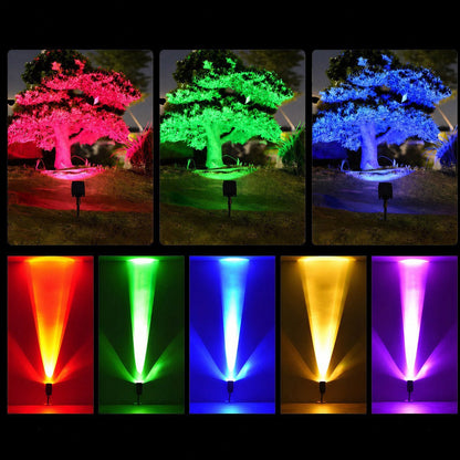 Waterproof LED Solar Multi-zoom Spot Light Landscape Lighting