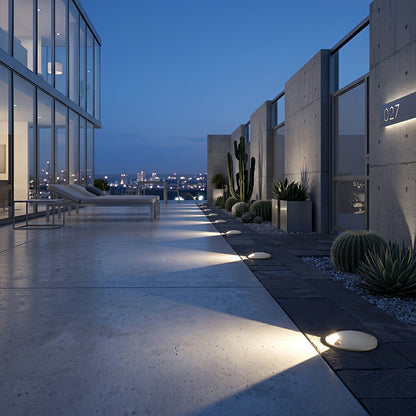 Waterproof Mdern Round LED Outdoor Step Lights Deck Stair Lights