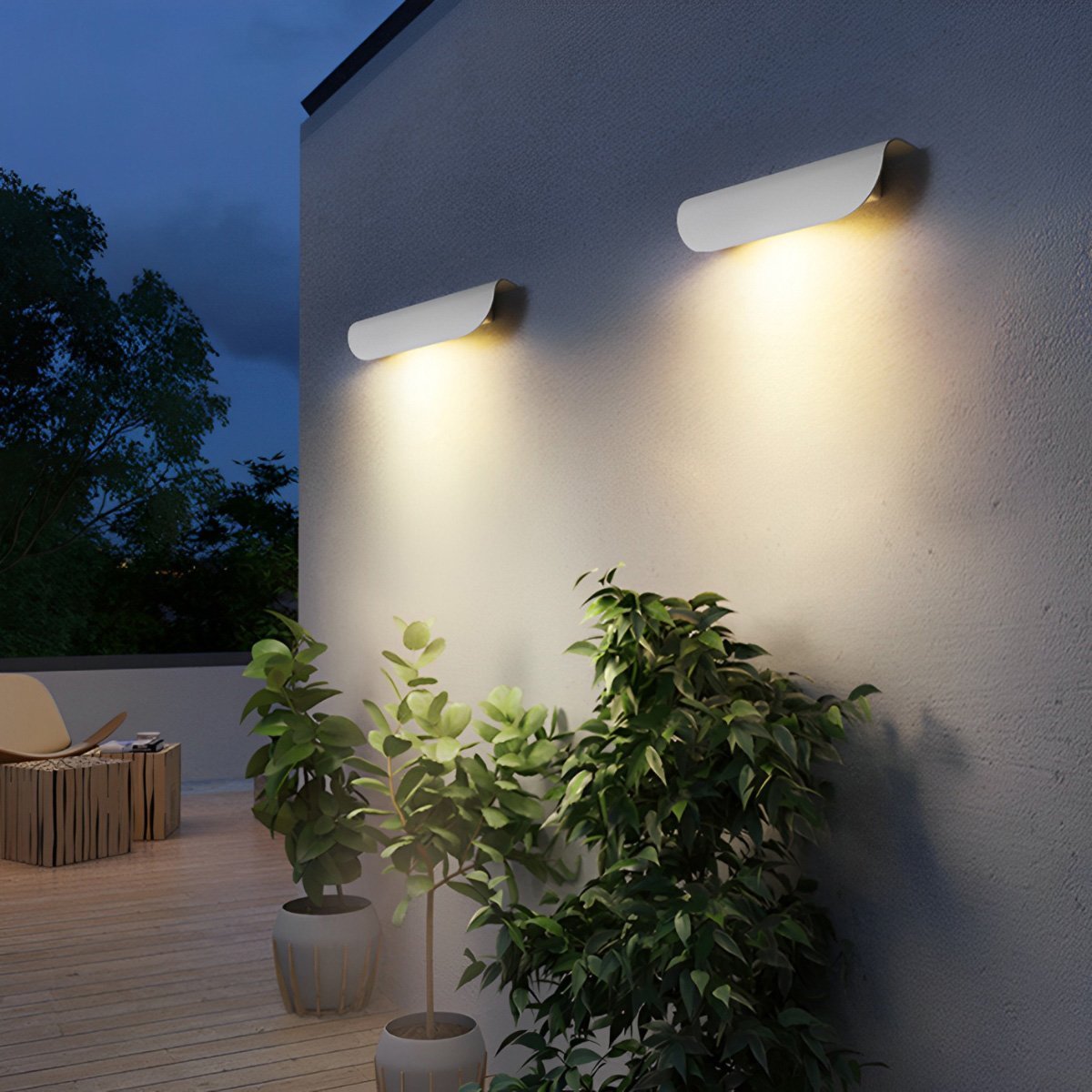 Waterproof Minimalist Arc-shaped LED Outdoor Wall Light