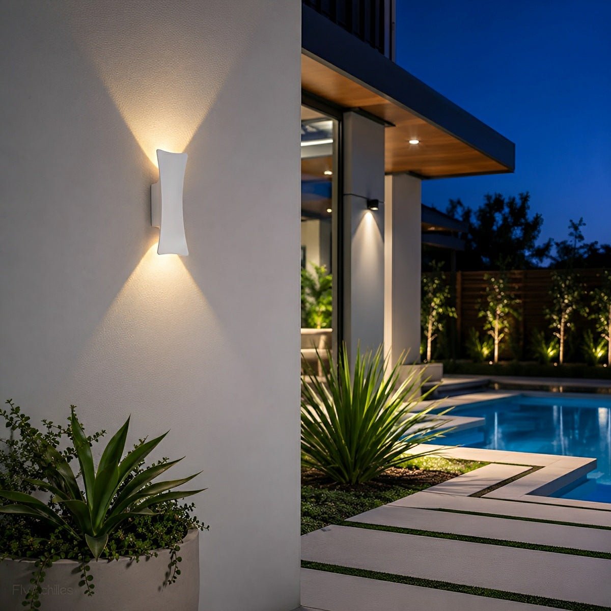 Waterproof Modern Arc Up and Down Outdoor Wall Light