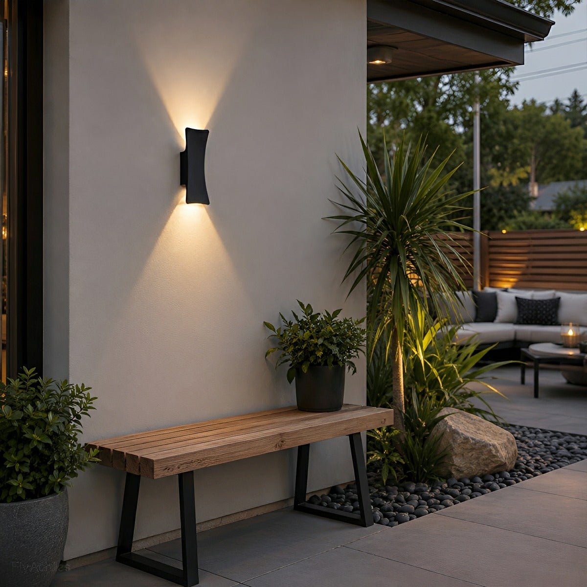 Waterproof Modern Arc Up and Down Outdoor Wall Light