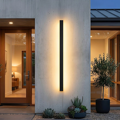 Waterproof Modern Black Long Strip LED Sconce Light Frosted Wall Light