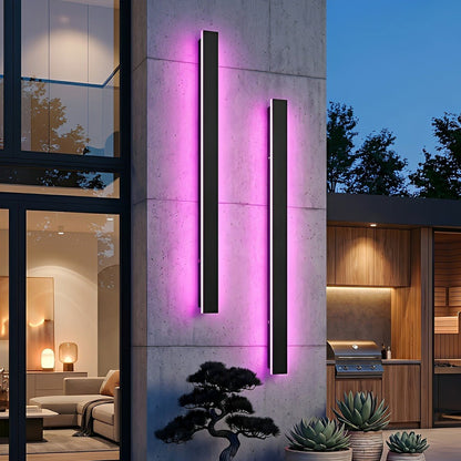 Waterproof Modern Black Long Strip LED Sconce Light Frosted Wall Light