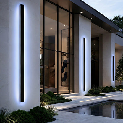 Waterproof Modern Black Long Strip LED Sconce Light Frosted Wall Light