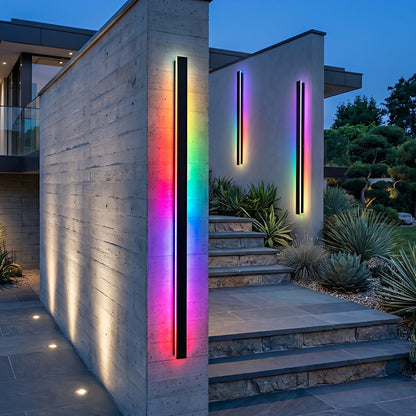 Waterproof Modern Black Long Strip LED Sconce Light Frosted Wall Light