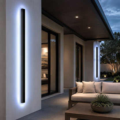 Waterproof Modern Black Long Strip LED Sconce Light Frosted Wall Light