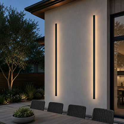 Waterproof Modern Black Long Strip LED Sconce Light Frosted Wall Light