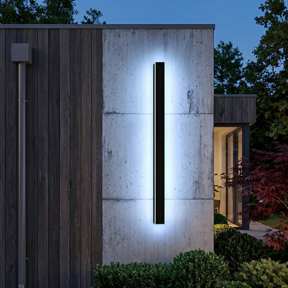 Waterproof Modern Black Long Strip LED Sconce Light Frosted Wall Light