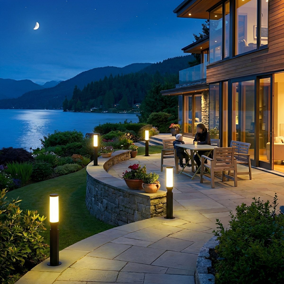 Waterproof Modern Cylinder Long Barrel Column Post Lights Pillar Lights