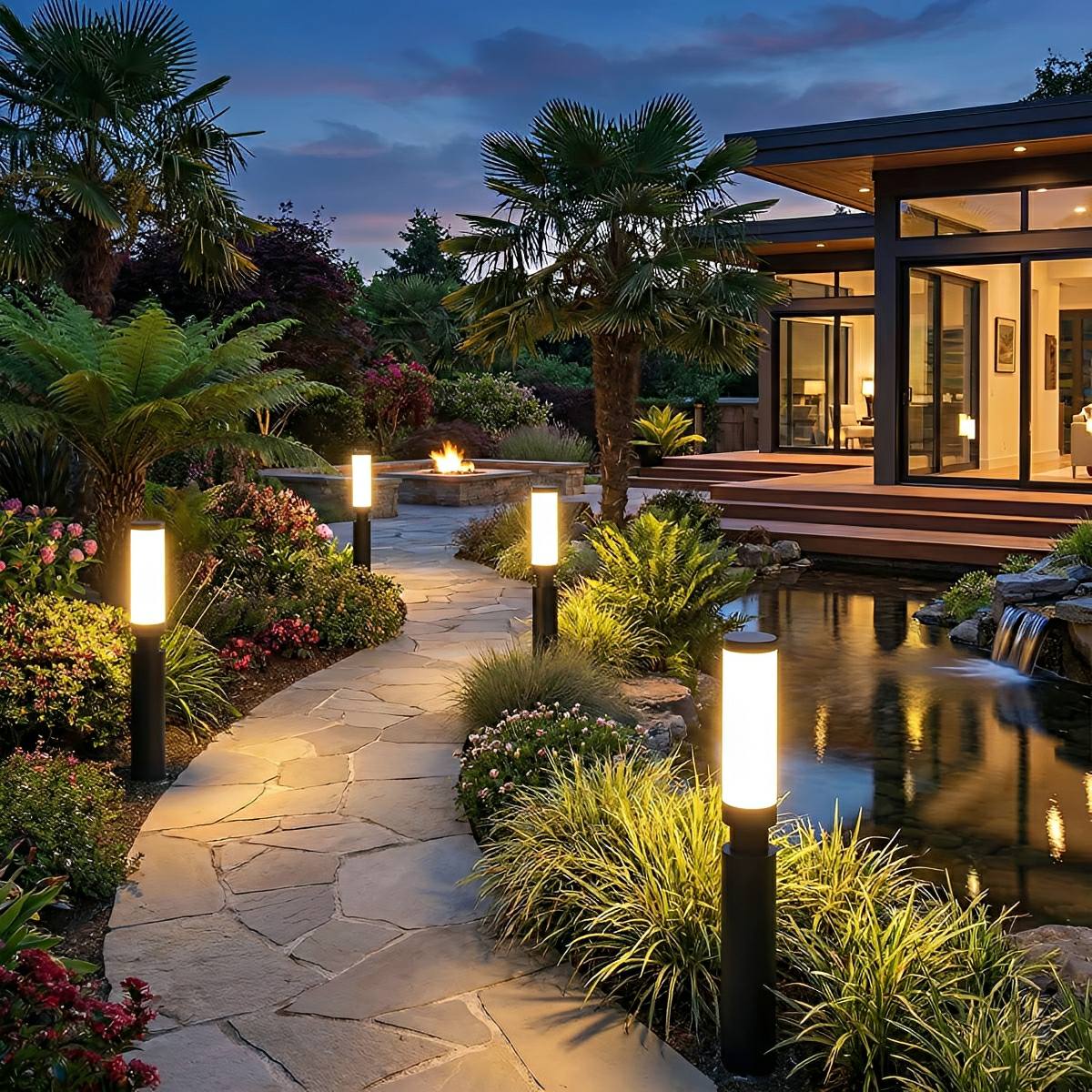Waterproof Modern Cylinder Long Barrel Column Post Lights Pillar Lights