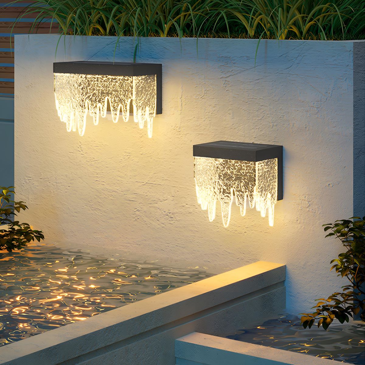 Waterproof Modern Farmhouse Waterfall Outdoor Porch LED Wall Lights