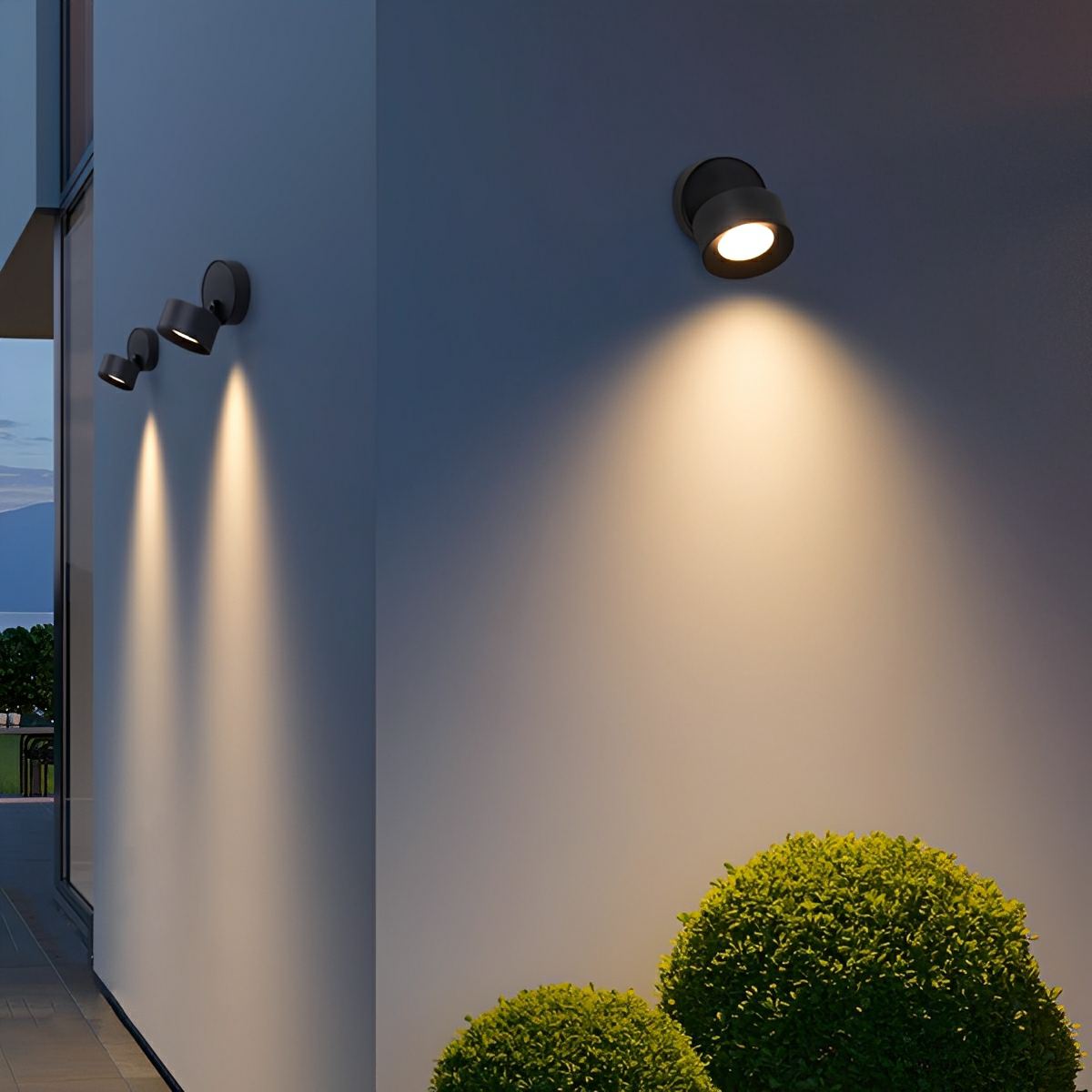 Waterproof Modern Round Adjustable Angle Outdoor Porch LED Wall Lights