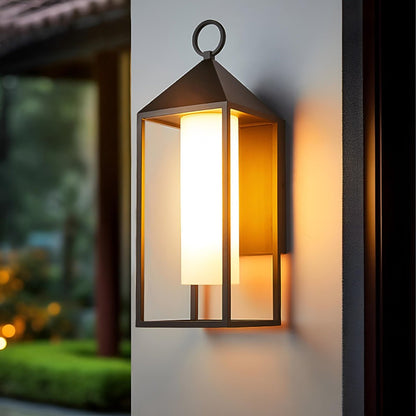 Waterproof Modern Rustic Rectangular Lantern Outdoor LED Porch Wall Lights