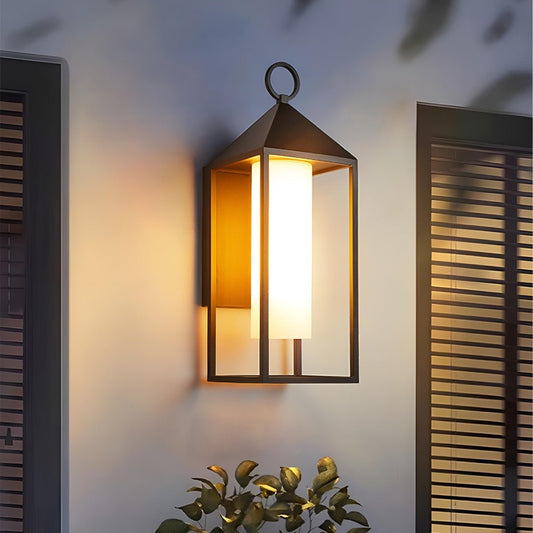 Waterproof Modern Rustic Rectangular Lantern Outdoor LED Porch Wall Lights
