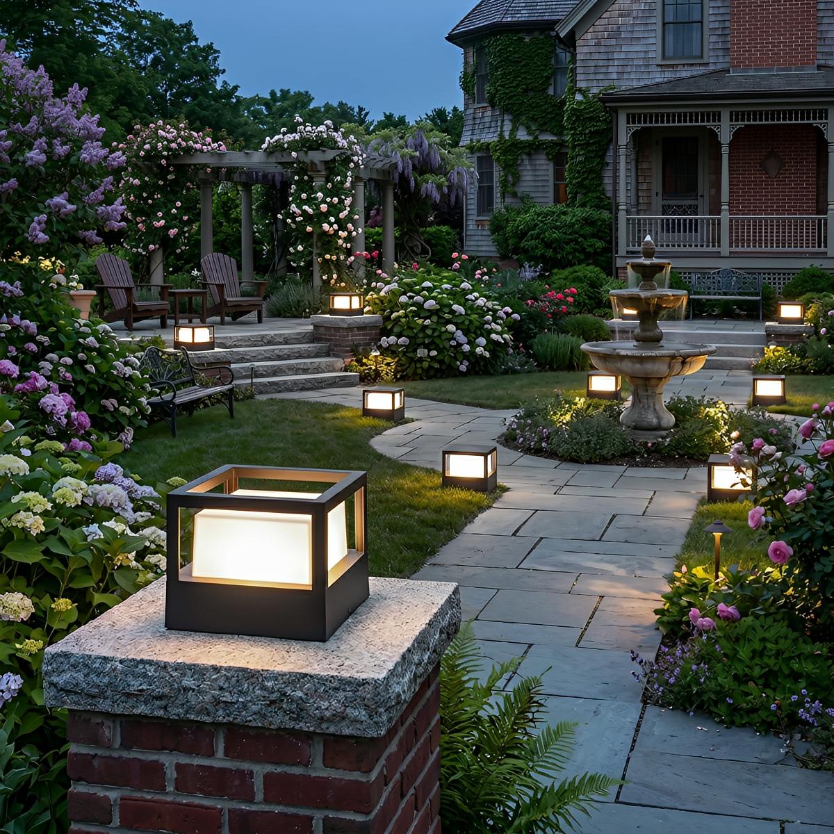 Waterproof Modern Square Outdoor Post Cap Light Fence Landscape Light