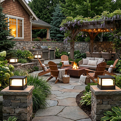 Waterproof Modern Square Outdoor Post Cap Light Fence Landscape Light