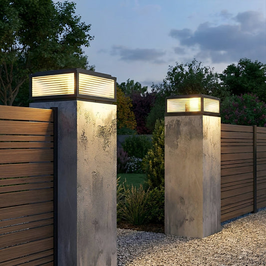 Waterproof Modern Square Outdoor Post Lights Fence Pillar Light