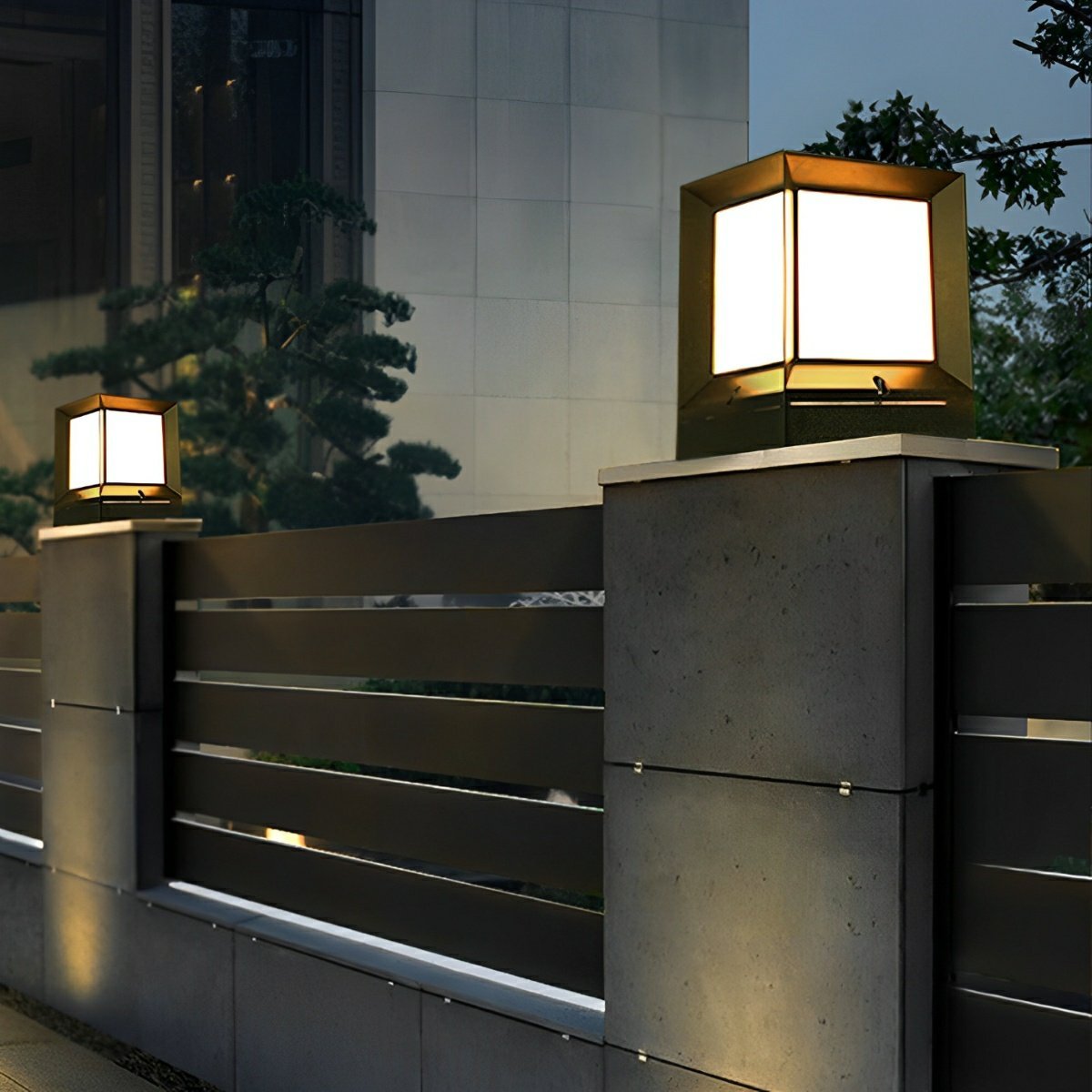 Waterproof Modern Square LED Outdoor Post Lights