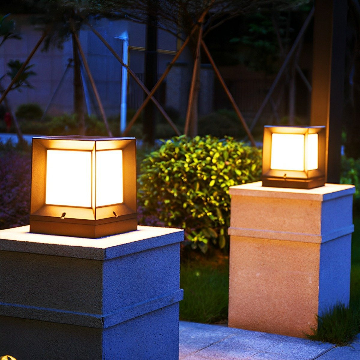 Waterproof Modern Square LED Outdoor Post Lights