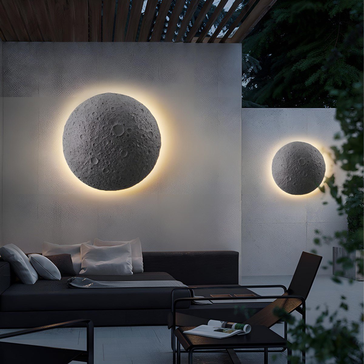 Waterproof Moon Outdoor LED Porch Exterior Wall Lights