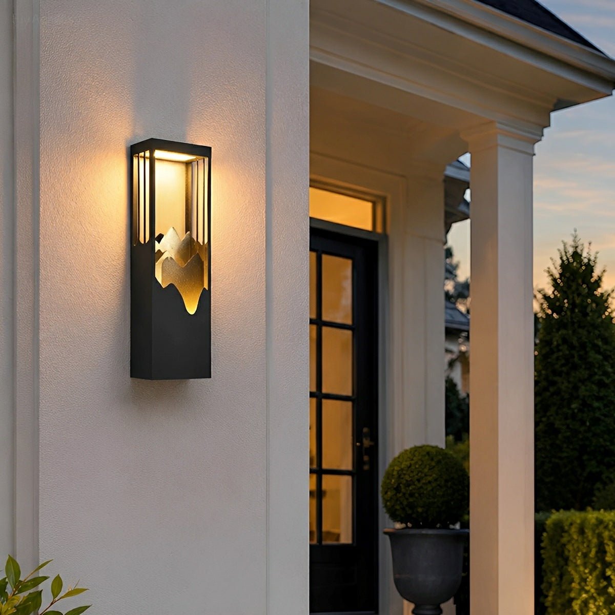 Waterproof Mountain Scenery Led Wall Sconce Garden Wall Light