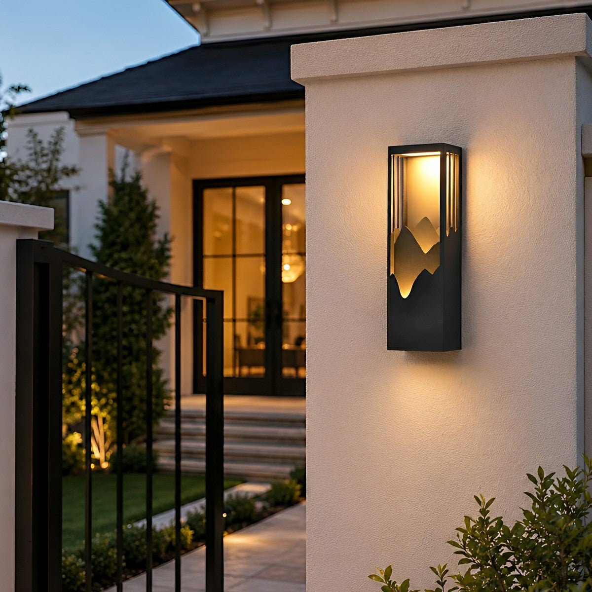 Waterproof Mountain Scenery Led Wall Sconce Garden Wall Light