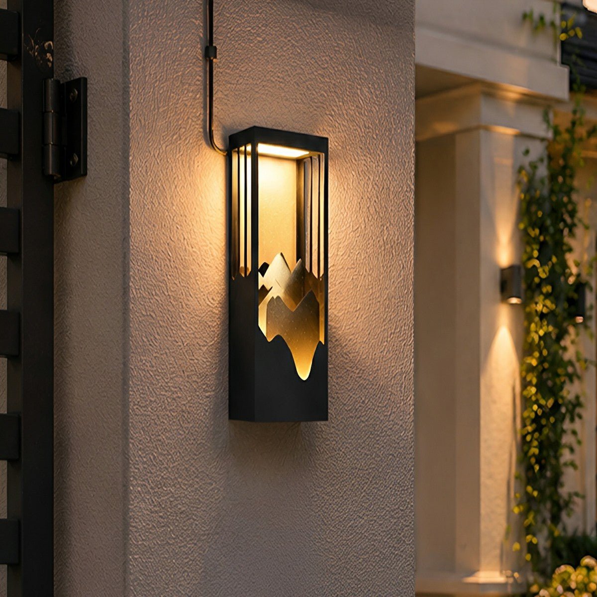 Waterproof Mountain Scenery Led Wall Sconce Garden Wall Light