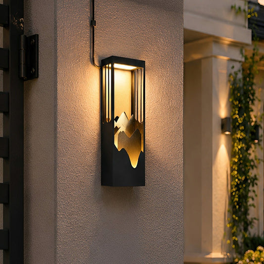 Waterproof Mountain Scenery Led Wall Sconce Garden Wall Light