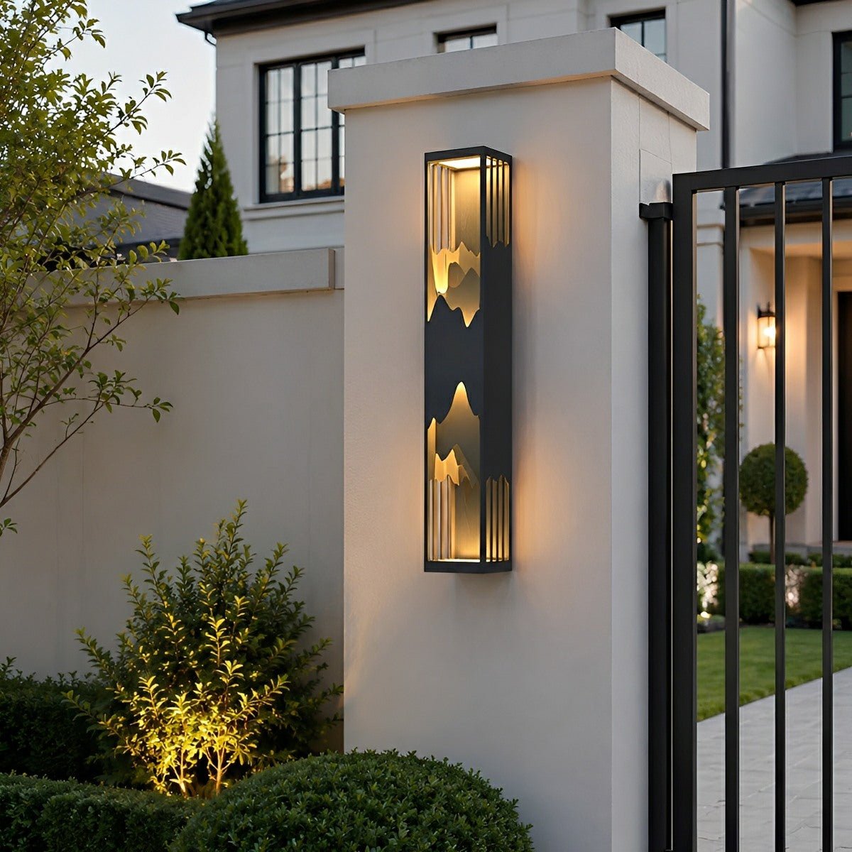 Waterproof Mountain Scenery Led Wall Sconce Garden Wall Light