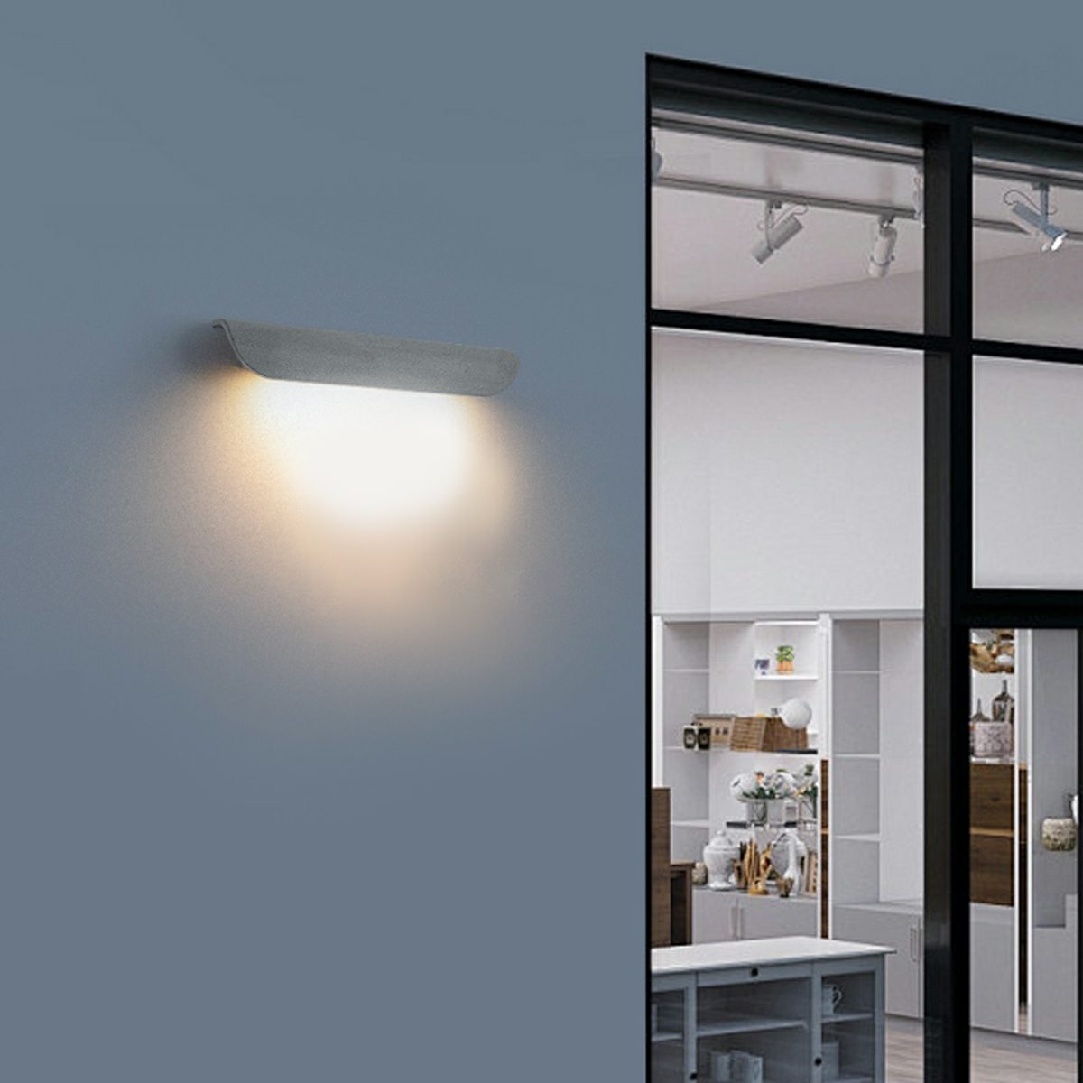 Waterproof Outdoor Concrete Curved Tiles LED Porch Wall Lights