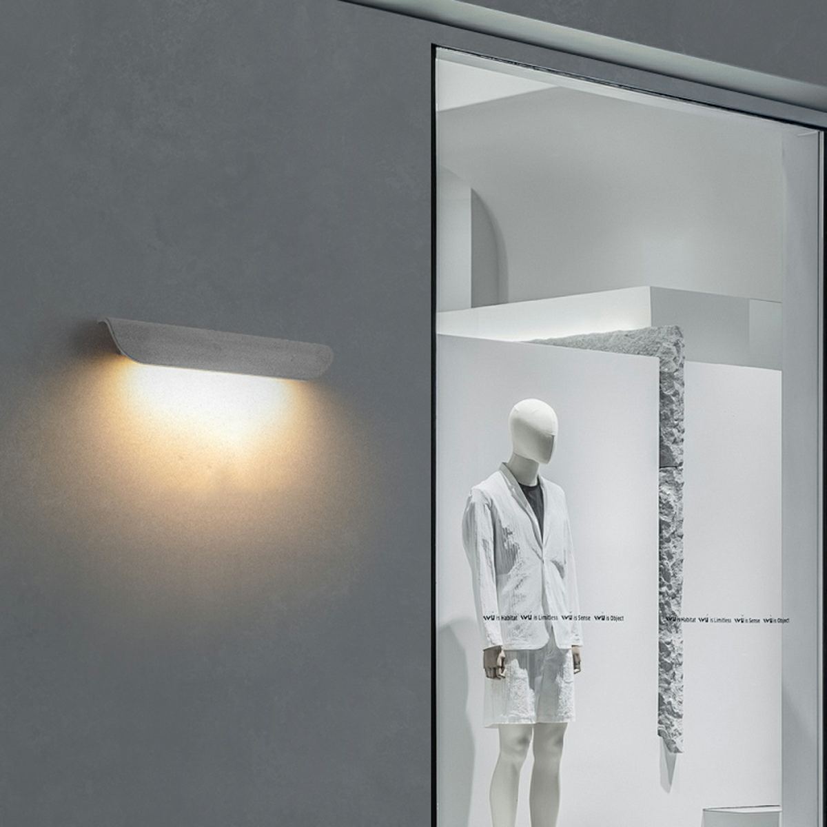 Waterproof Outdoor Concrete Curved Tiles LED Porch Wall Lights