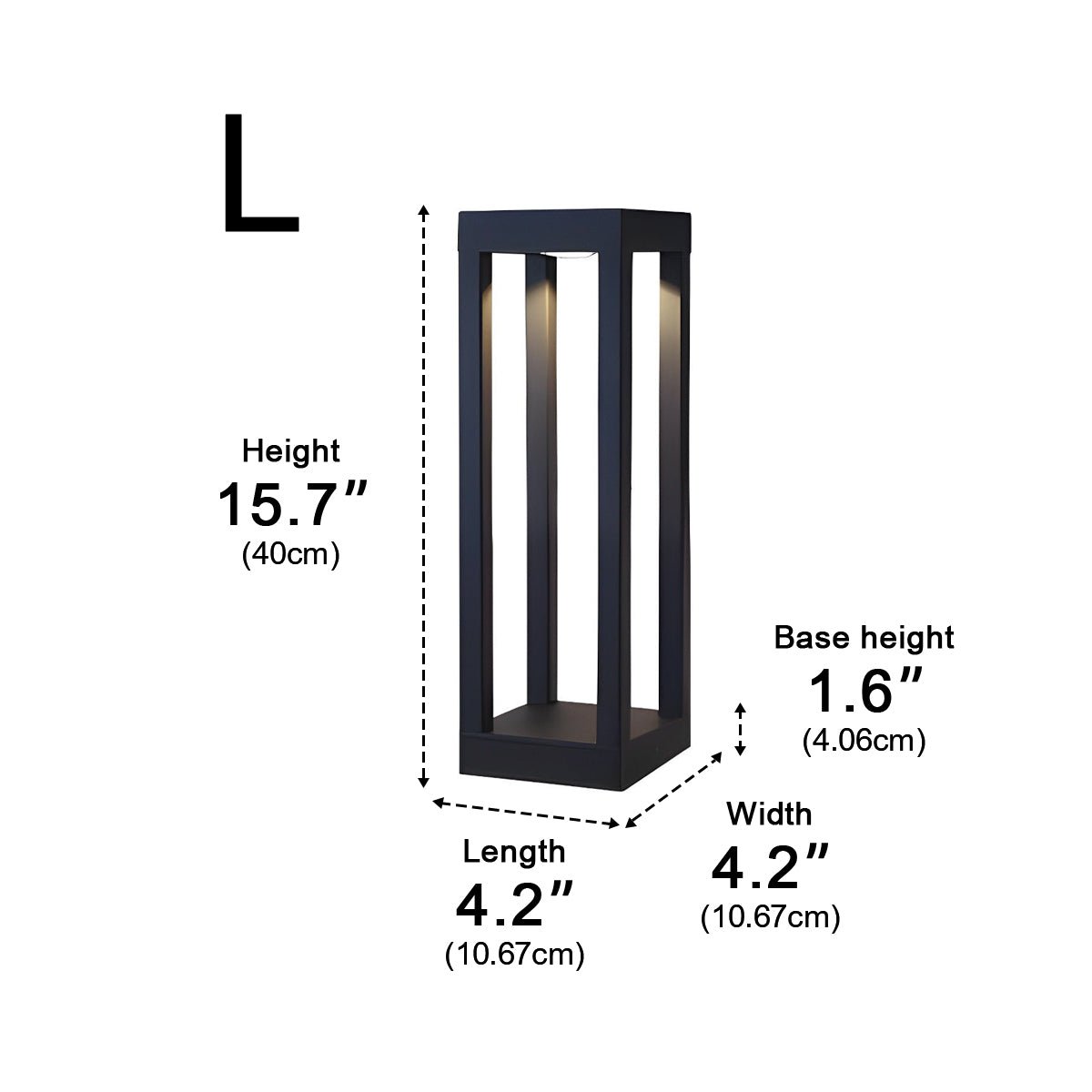 Modern Waterproof Square Column Outdoor LED Bollard Pathway Lights